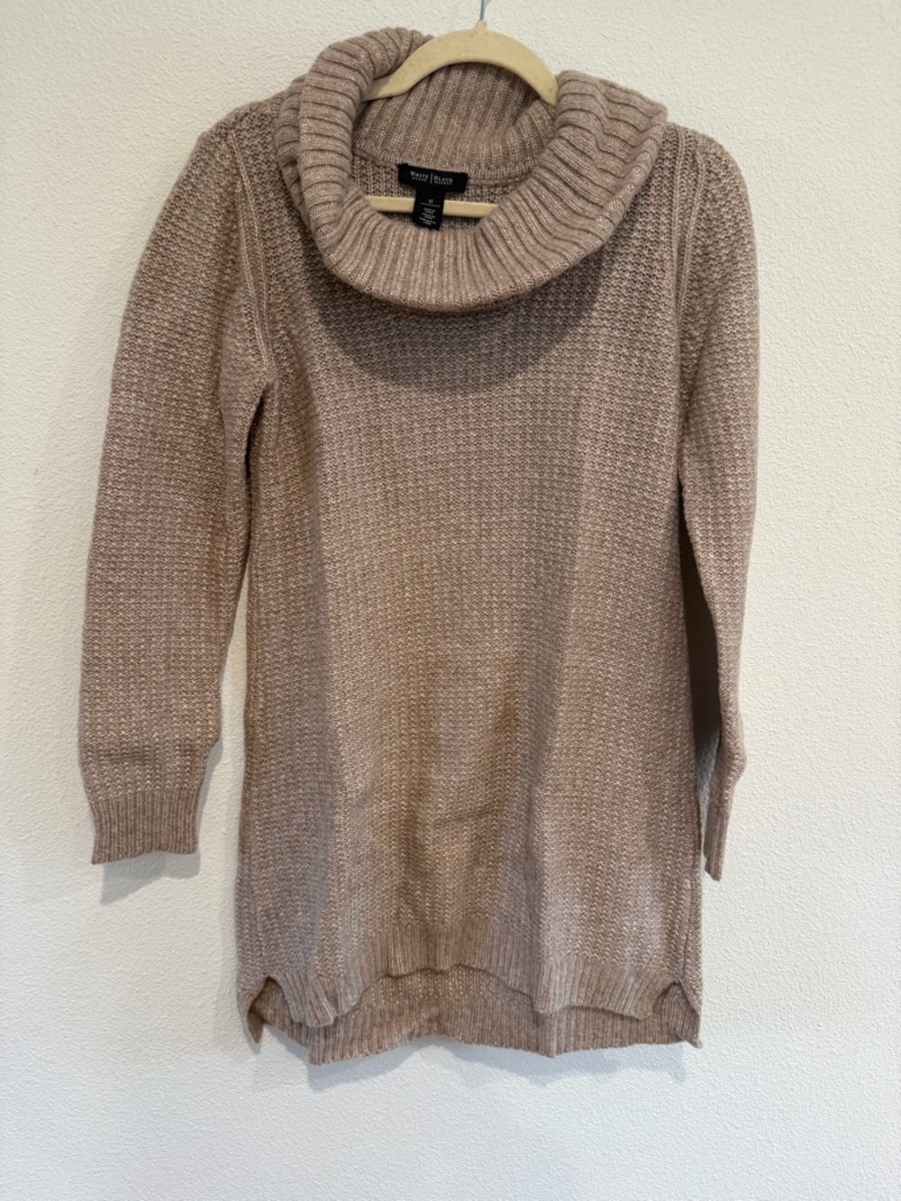 White House Black Market Beige Cowl Neck Sweater